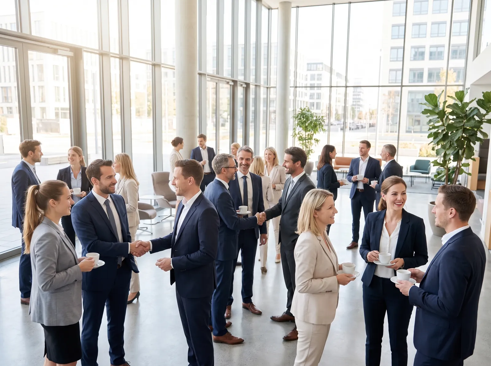 Agents networking at an event