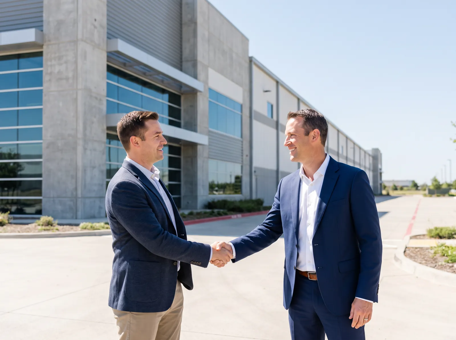 Agent shaking hands with a client